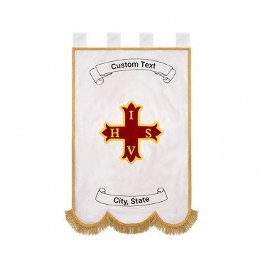 Knights Templar Commandery Banner - Handmade Embroidery Customizable