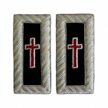 Sir Knight Knights Templar Commandery Frock Coat Shoulder Board - Bullion Embroidery