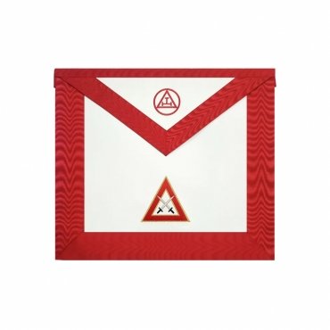 TYLER ROYAL ARCH CHAPTER OFFICER APRON RED MACHINE EMBROIDERY