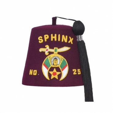 Daughters of Sphinx Fez Hat Maroon With Gold Silk Lettering