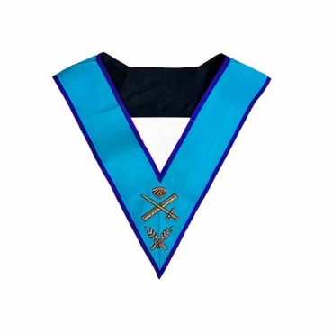 Expert Memphis Misraim French Regulation Officer Collar Hand Embroidery