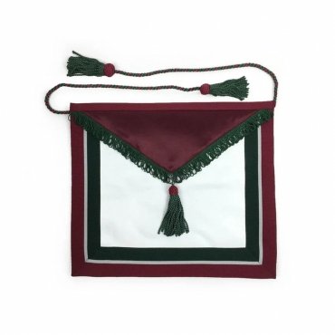 MEMBER THE ROYAL ORDER OF SCOTLAND APRON - WHITE, MAROON & GREEN