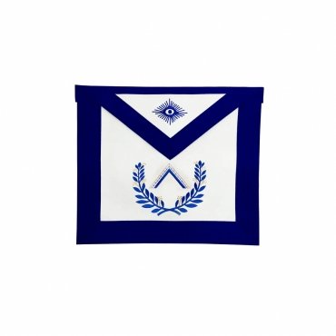 WORSHIPFUL MASTER BLUE LODGE OFFICER APRON ROYAL BLUE WREATH EMBROIDERY