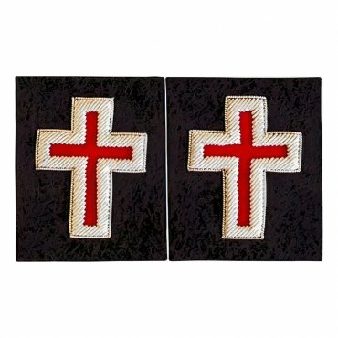 Sir Knight Cross Knights Templar Frock Coat Sleeve Patch - Bullion Embroidery