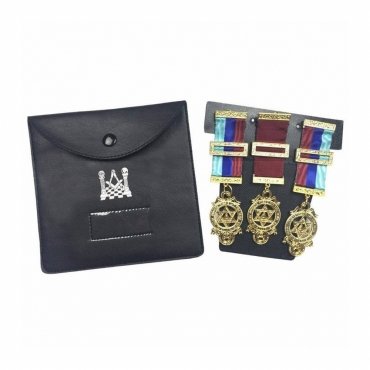 Masonic Jewels Case - Medium Black Imitation Leather
