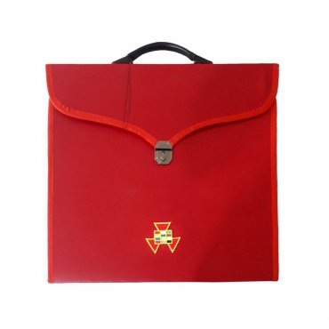 Past High Priest Chapter Apron Case - Red Leather MM, WM, Provincial