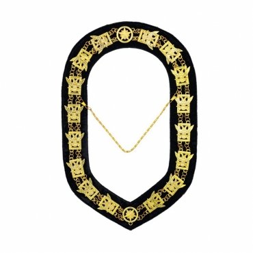 32nd Degree Scottish Rite Chain Collar Gold on Black Velvet