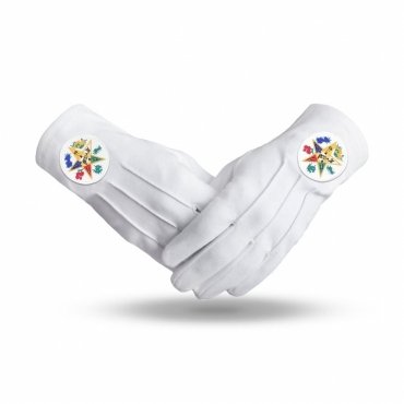 OES Gloves - Cotton With Round Patch With Flowers