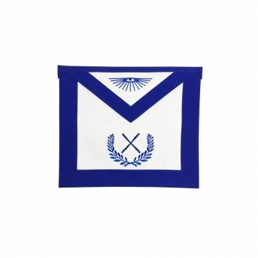MARSHAL BLUE LODGE OFFICER APRON ROYAL BLUE WITH WREATH