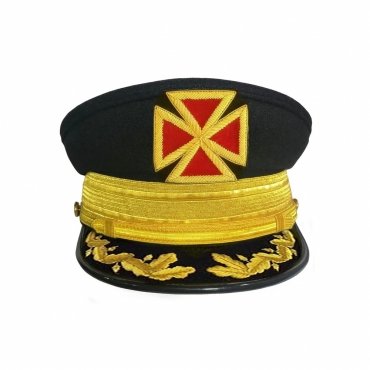 Grand Commandery Knights Templar Fatigue Cap With Vinework & Gold Braid
