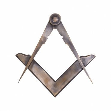 Master Mason Blue Lodge Working Tools Set - Square & Compass Pure Brass Antique Color