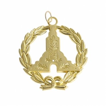 Senior Grand Warden Blue Lodge Officer Collar Jewel - Gold Metal