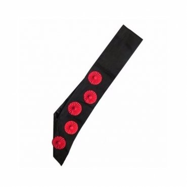 9th Degree Scottish Rite Sash - Black Moire with 5 Red Roses