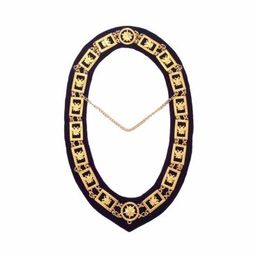 32nd Degree Scottish Rite Chain Collar Wings Up Gold Plated
