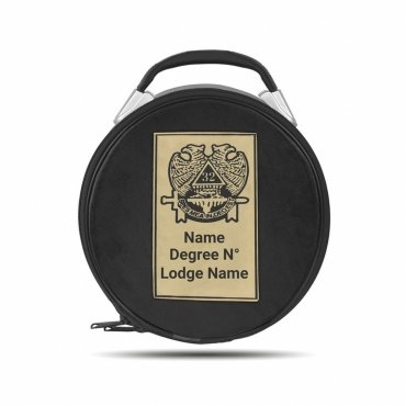 32nd Degree Scottish Rite Crown Cap Case - Double Eagle Machine Embroidery With Metal Plate