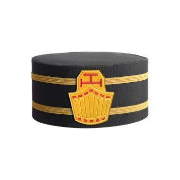 HIGH PRIEST ROYAL ARCH CHAPTER CROWN CAP BLACK WITH DOUBLE BRAIDS