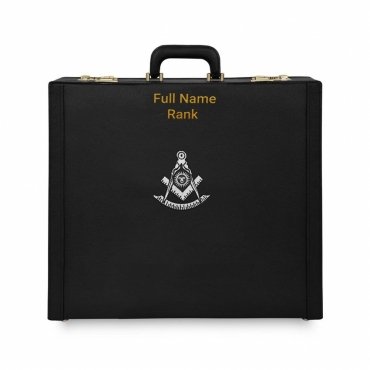 Past Master Blue Lodge California Regulation Apron Case - Silver Emblem Hand Embroidery Personalizat