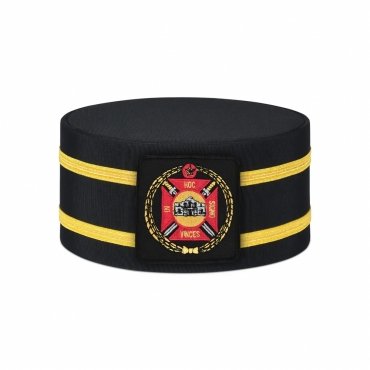 Knights Templar Commandery Crown Cap Square Black Patch With Double Braid