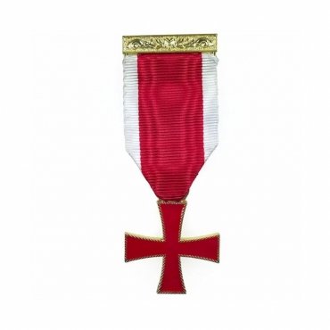 Knights Templar Commandery Breast Jewel - Red & White with Red Cross