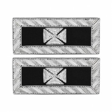 Past Grand Commander Knights Templar Commandery Frock Coat Shoulder Board - Silver Bullion Embroider