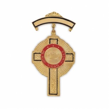 Past Commander Knights Templar Commandery Breast Jewel - Engravable Curved Bar Pin
