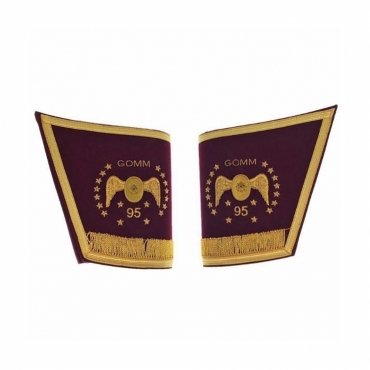 95th Degree Memphis Misraim French Regulation Cuff - Purple Hand Embroidered with Fringe