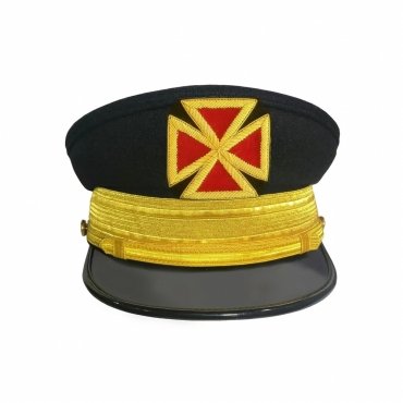 Grand Commandery Knights Templar Fatigue Cap Hand Embroidered with Gold Braid