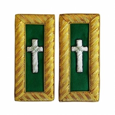 Eminent Commander Knights Templar Commandery Frock Coat Shoulder Board - Bullion Embroidery