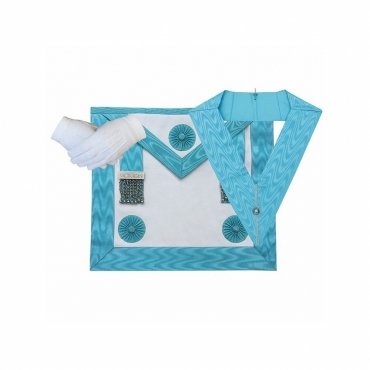 Master Mason Craft English Regulation Regalia Set - MM Apron, Officer Collar and Glove