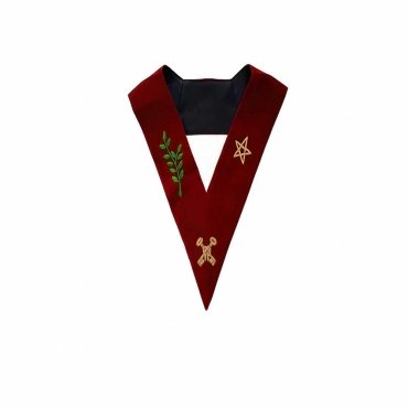 Treasurer Scottish Rite Officer Collar Maroon Velvet