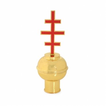 Grand Master Knights Templar Banner Hanger Top - Gold Plated & Red Cross