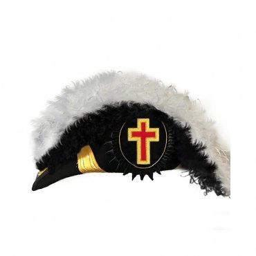 Eminent Commander Knights Templar Commandery Chapeau Black Underlayer Plumes