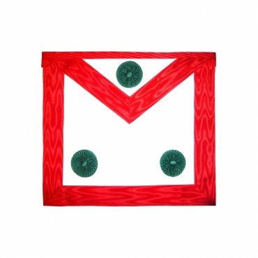 KNIGHT MASONS APRON - RED MOIRE