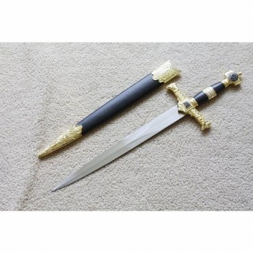 Knights Templar Commandery Sword - Ark of the Covenant King Solomon Knife W Sheath 21.9
