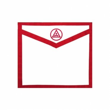 ROYAL ARCH CHAPTER APRON - WHITE WITH RED TRIPLE TAU