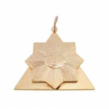 28th Degree Memphis Misraim French Regulation Collar Jewel - Gold Finish