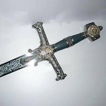 Knights Templar Commandery Sword - King Solomon Gold Ark of the Covenant Silver W Plaque 48.6