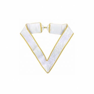 31st Degree Scottish Rite Collarette White & Gold Moire