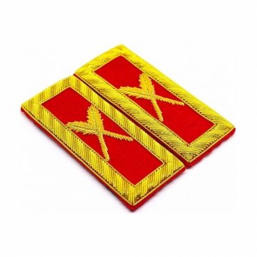 Grand Secretary Knights Templar Commandery Frock Coat Shoulder Board - Bullion Embroidery