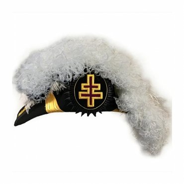 Grand Encampment Officer Knights Templar Commandery Chapeau All White Plumes