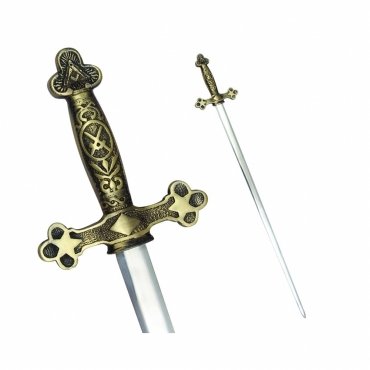 Master Mason Blue Lodge Sword - Square and Compass with Gold Hilt