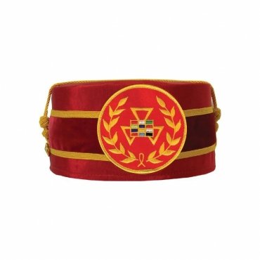 PAST GRAND HIGH PRIEST ROYAL ARCH CHAPTER CROWN CAP RED MACHINE EMBROIDERY