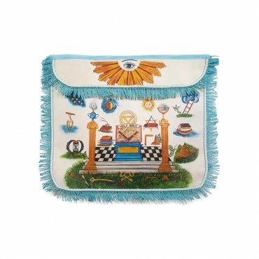 HAND-PAINTED APRON COLORFUL 18TH CENTURY INSPIRED
