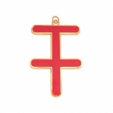 66th Degree Memphis Misraim French Regulation Collar Jewel - Red and Gold Finish