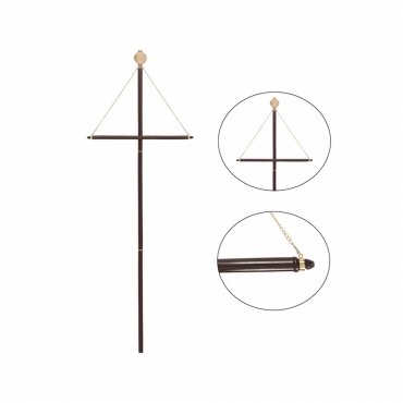 Masonic Banner Hanger - Teak Wood With Gold Chains Size Customization