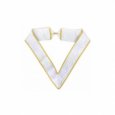 33rd Degree Scottish Rite Collarette White & Gold Moire