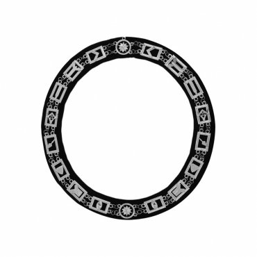 Blue Lodge Chain Collar Silver Plated on Black Velvet