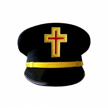 Past Commander Knights Templar Commandery Fatigue Cap Gold Metal Embroidered