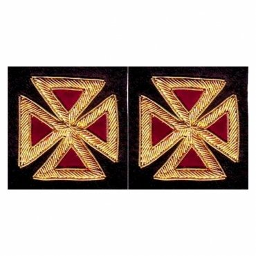 Past Grand Commander Knights Templar Commandery Frock Coat Sleeve Patch - Bullion Embroidery