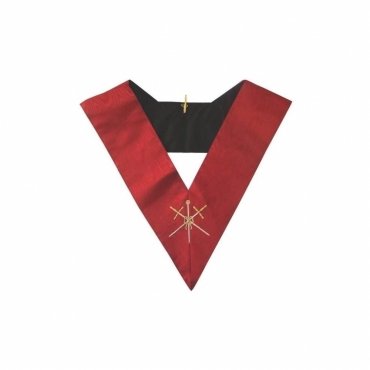 Master of Ceremonies 18th degree Scottish Rite Collar Red Moire